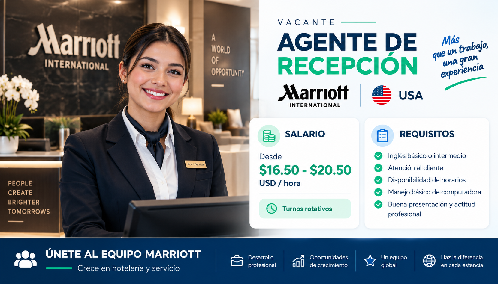Agente de Recepción Marriott International USA